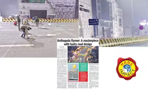 GHMC fixes sign boards on Kothaguda flyover