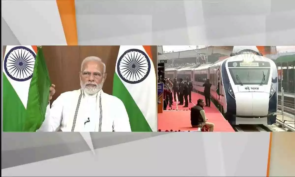 Hyderabad: Prime Minister Narendra Modi flags off 8th Vande Bharat Express train virtually