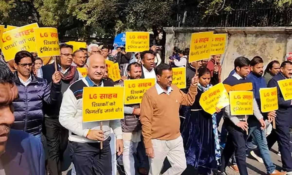 Arvind Kejriwal Joined The Protests Against The Delhi LG