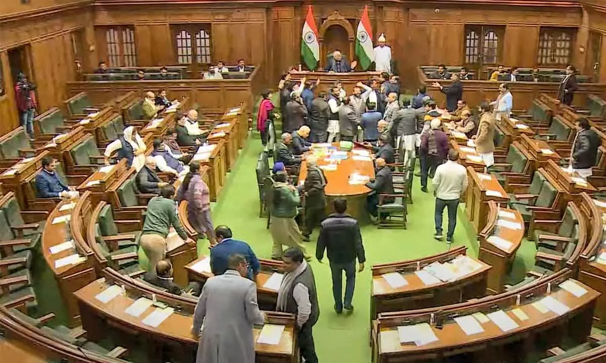 Protest by AAP members against LG: Assembly adjourned