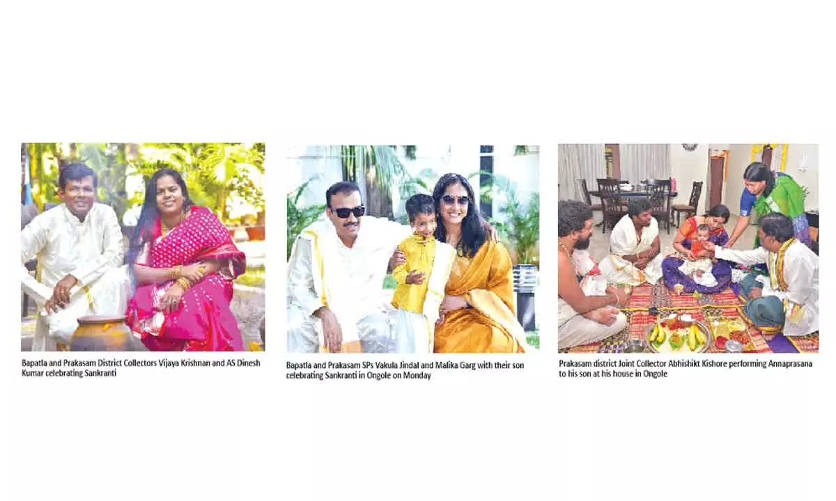 Collectors, SPs of Prakasam, Bapatla celebrate Sankranti together