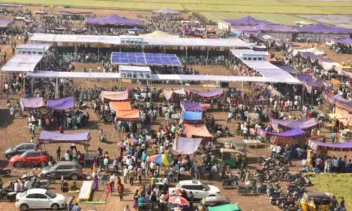Cockfight arena arranged at Eedupugallu village of Krishna district