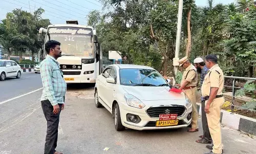 As a part of the special drive, documents are verified by the RTO officials in Visakhapatnam on Tuesday