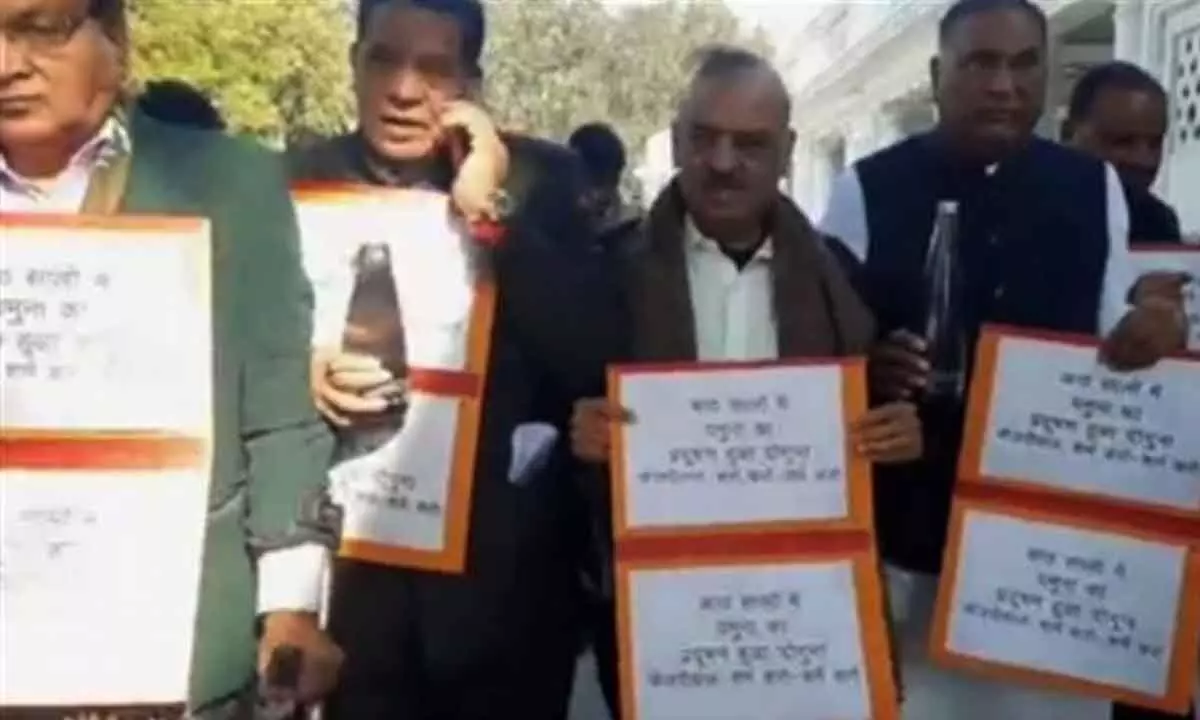 BJP MLAs carry Yamuna water to Delhi Assembly to protest pollution in river