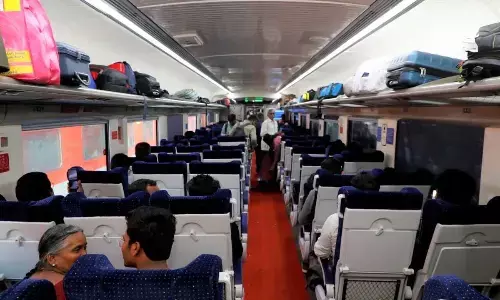 An inside view of a coach of Vande Bharat Express