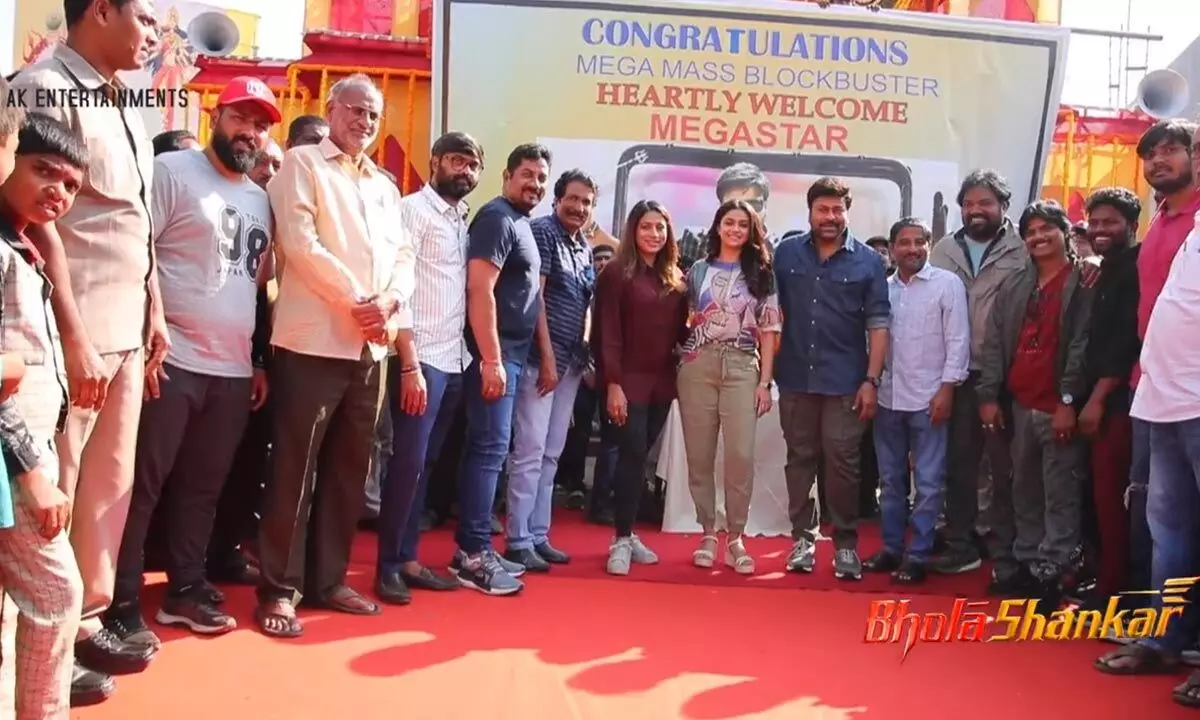 Chiranjeevi joined the sets of Meher Ramesh’s Bholaa Shankar and received a grand welcome!