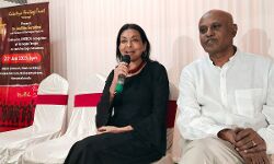 Dr. Mallika Sarabhais press conference in Kakatiya Haritha