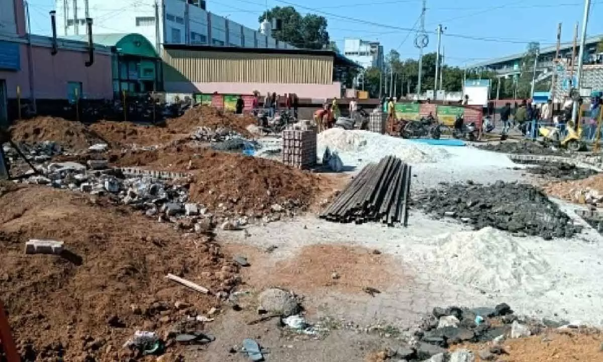 Upgradation of Secunderabad Railway Station: Excavation work for temporary booking office, RPF office on
