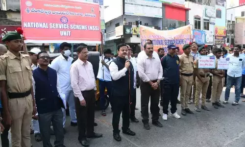 Human chain formed to educate youth on voter enrolment