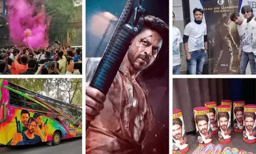 Fans of Shah Rukh Khan perform a religious ceremony before the premiere of Pathaan in Kolkata, as seen in a viral video.