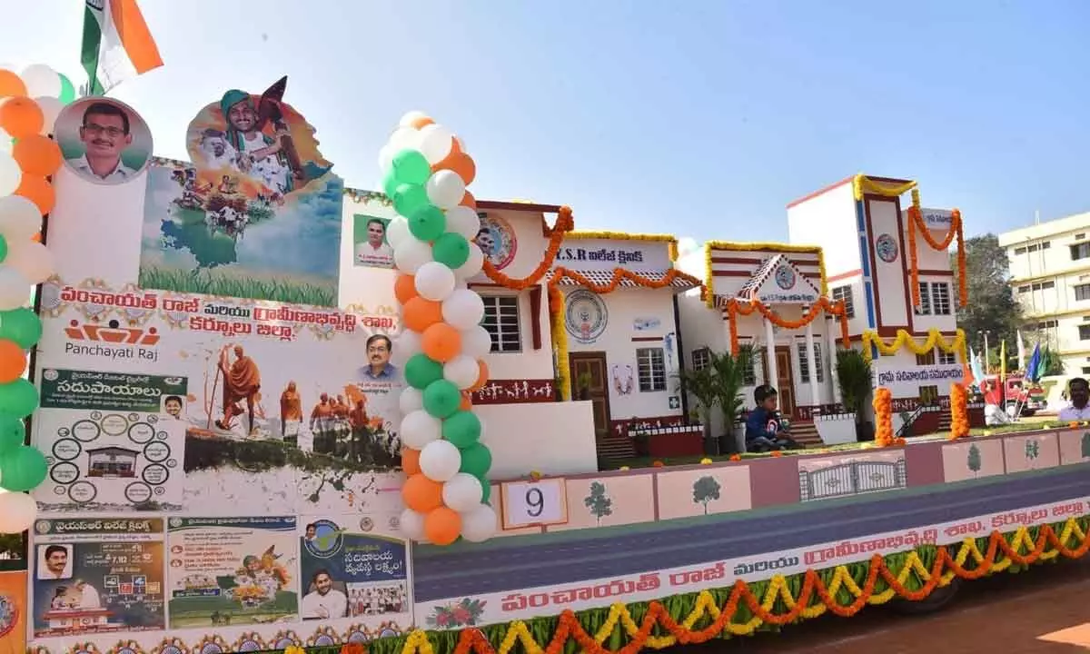 A tableau displaying government welfare schemes in R-Day parade in Kurnool
