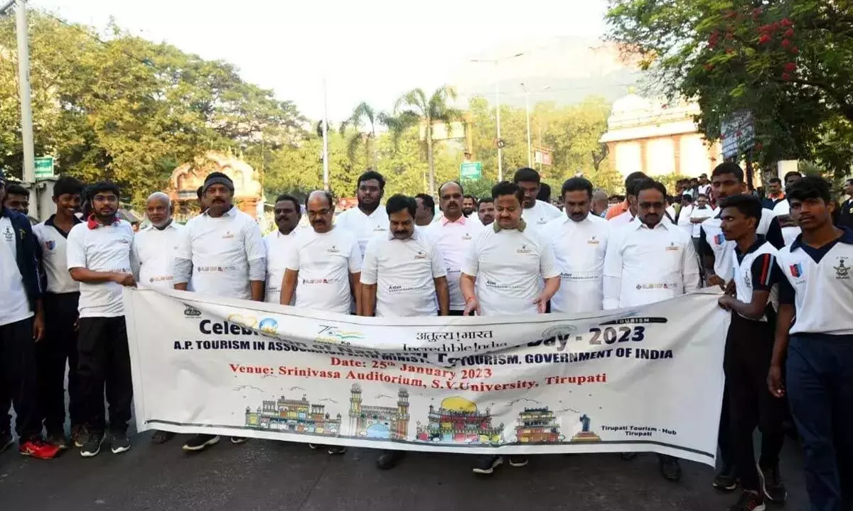 3k-run held to mark national tourism day in Tirupati