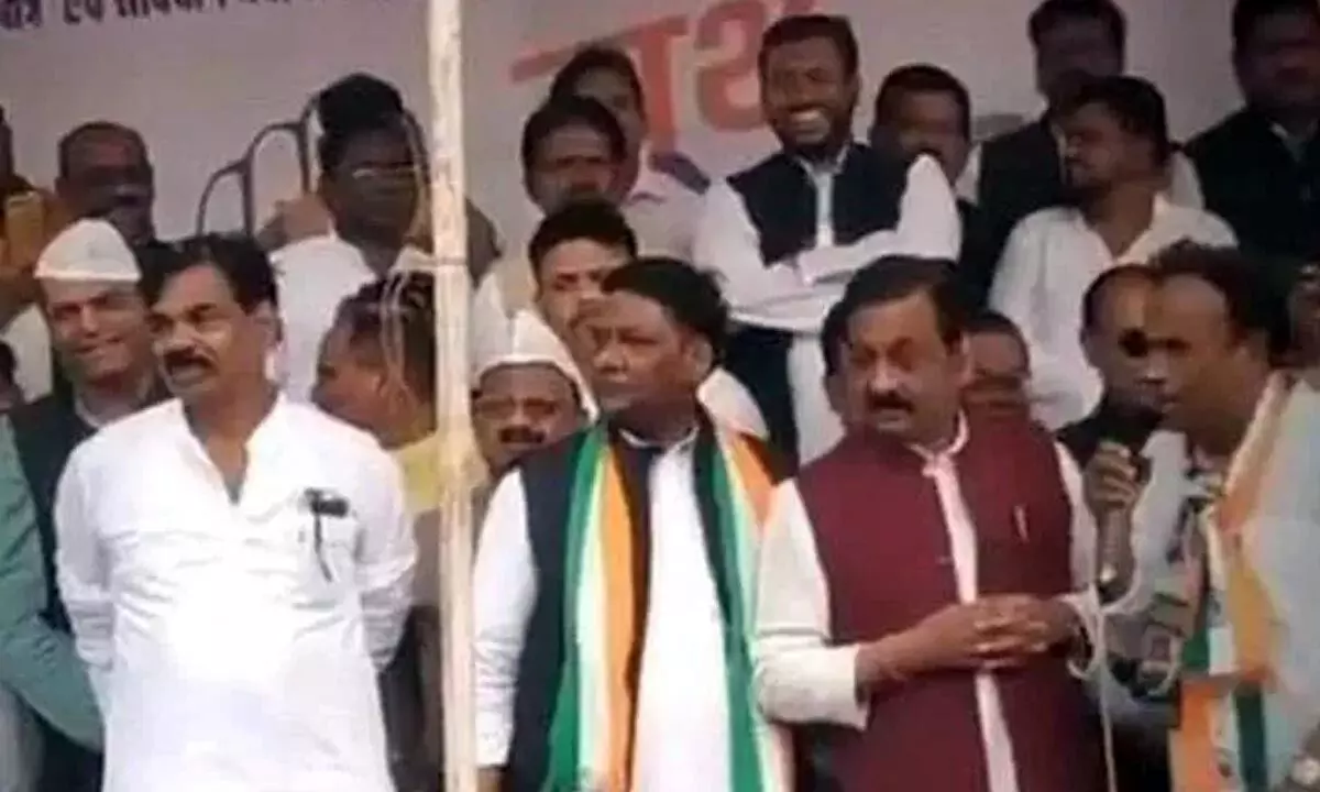 The Rural District President seen threatening at a public rally in Jabalpur, MP.