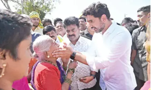 Nara Lokesh continues padayatra for third day, slams YSRCP govt