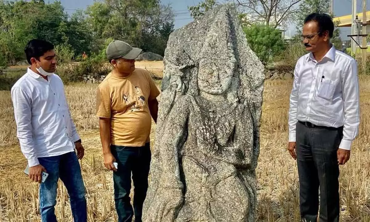 Millennia old Dwarapala sculpture discovered