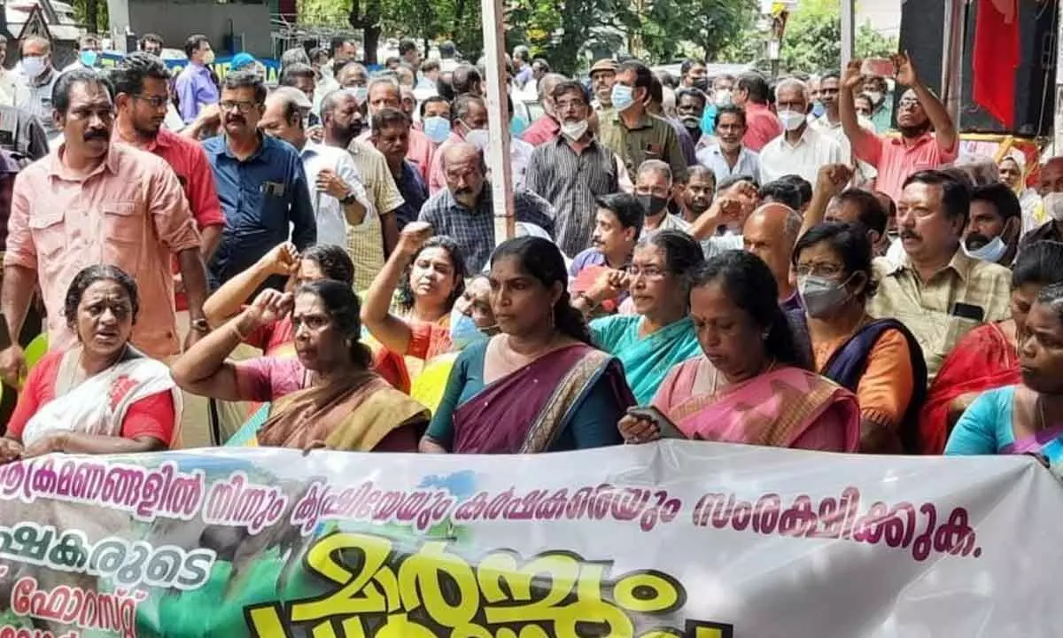 Protest march against threat from wild animals in Kerala