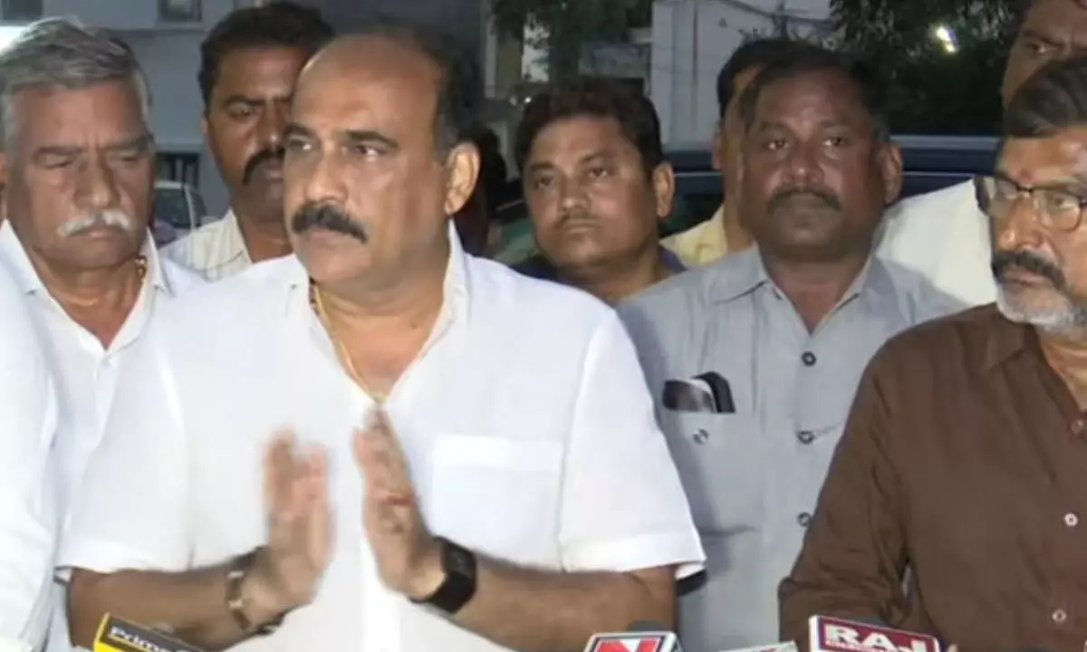 Former minister and regional In-charge of YSRCP Balineni Srinivasa Reddy speaking to media in Nellore on Tuesday