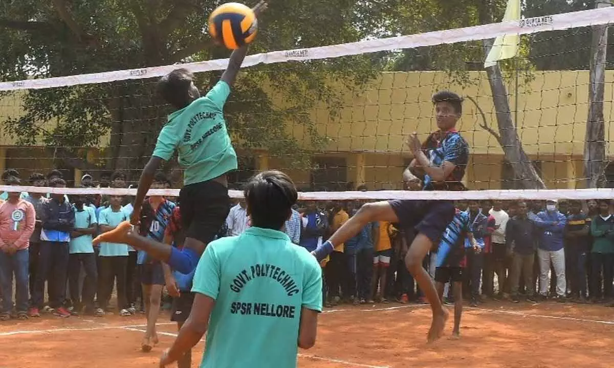 Students participating in Inter Polytechnic Sports Meet