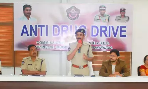 Vijayawada DCP (Admin) Moka Sathi Babu addressing the youth at an awareness programme in Vijayawada on Thursday