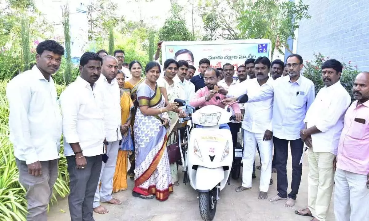 Four tricycles distributed