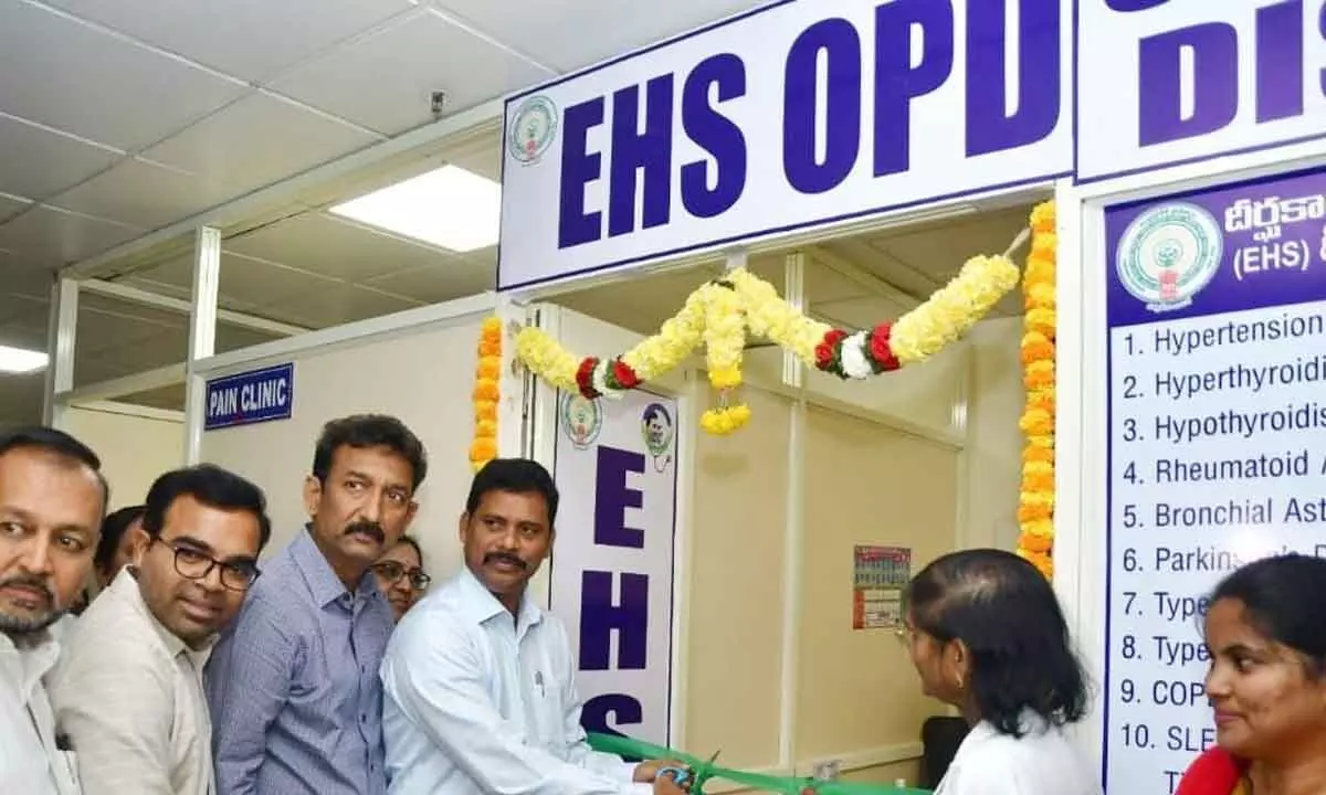 NTR district Collector S Dilli Rao inaugurating OP Services at Government General Hospital in Vijayawada on Thursday