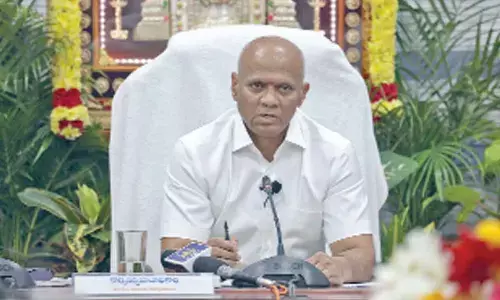 TTD EO A V Dharma Reddy takes part in Dial-your-EO programme in Tirumala on Friday