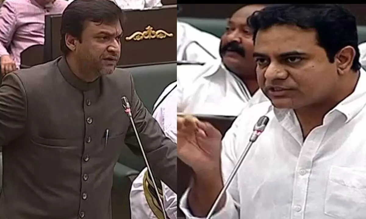 AIMIM MLA Akbaruddin and KTR exchanges war of words in Assembly
