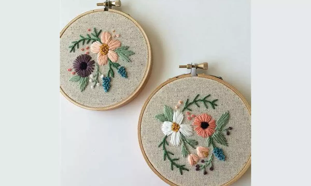 Embroidery is a process of making decorative designs using thread and needle.