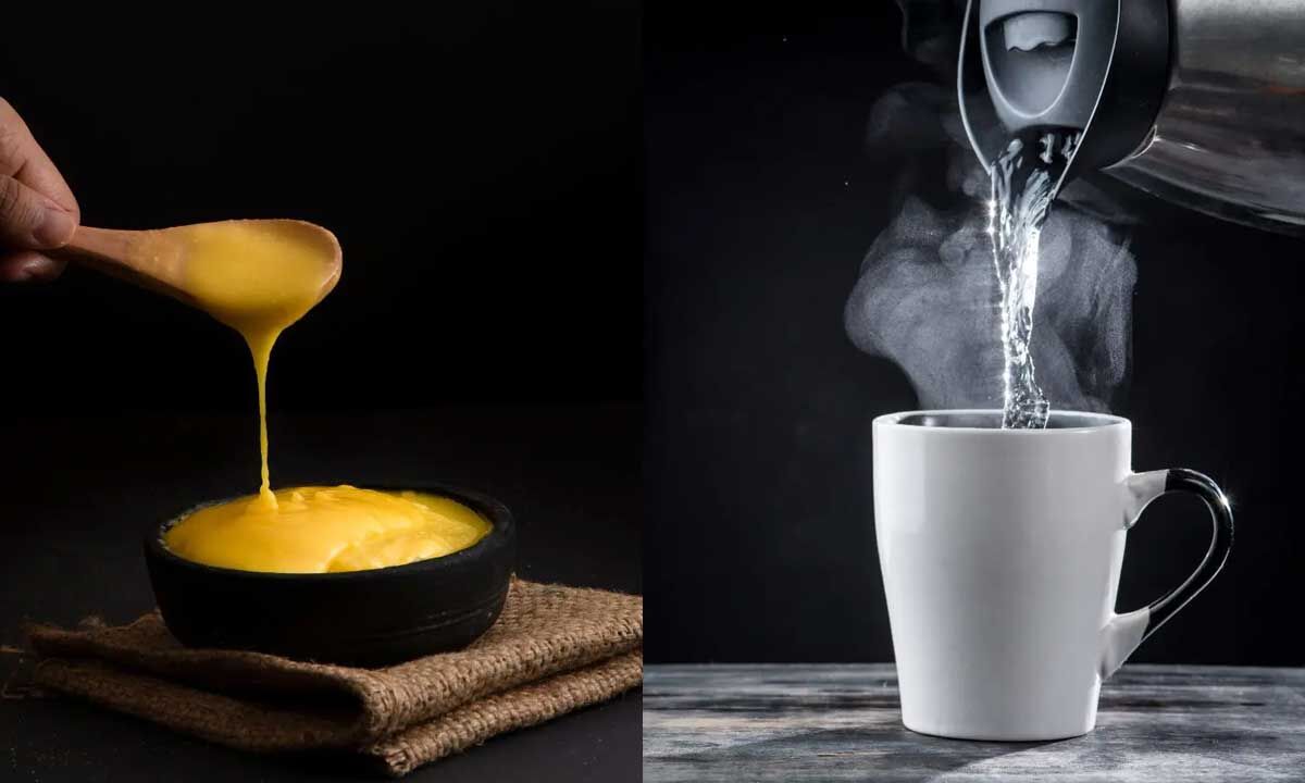 One spoon of Desi cow Ghee and Hot Water, offers numerous health