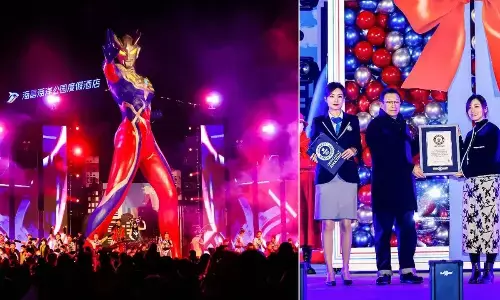 The largest Ultraman in the world is found in Chinaand has set a new guinness world record.