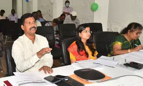 District Collector S Dilli Rao conducting videoconference in Vijayawada on Wednesday
