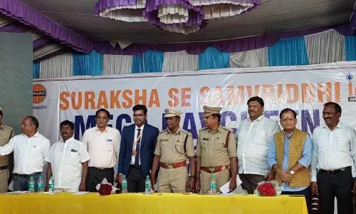 Mega Navchetana training camp organised for the delivery staff of Indane distributors at Brundavan Gardens in Karimnagar on Wednesday