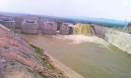 A view of Upper Bhadra Lift irrigation project in Karnataka