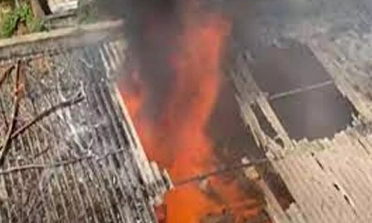 Fire breaks out from store of Nellore Collectorate