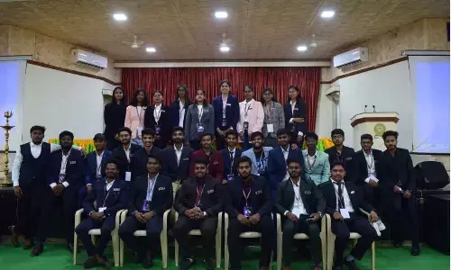 Participants of the Model United Nations (MUN) programme in Warangal on Saturday