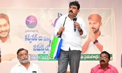 MLA Perni Venkatramaiah speaking at a training programme for conveners and Gruha Saradhulu in Machilipatnam on Friday