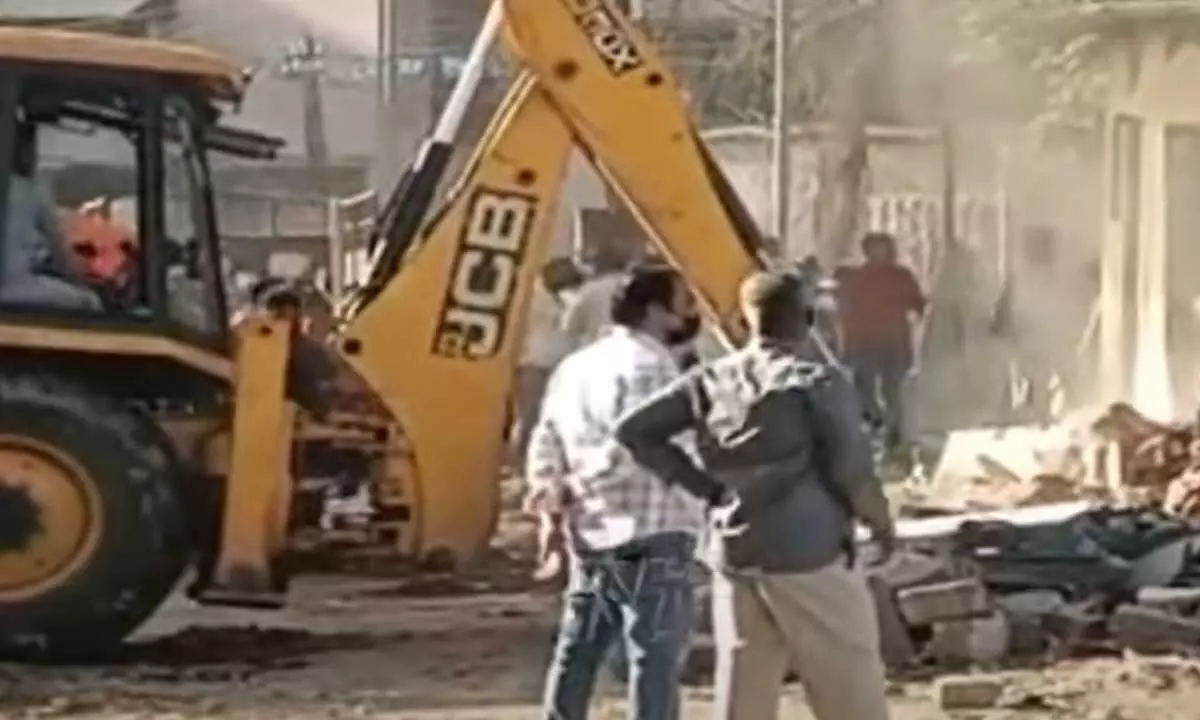 Tension grips at Masab Tank after GHMC officials demolish illegal constructions