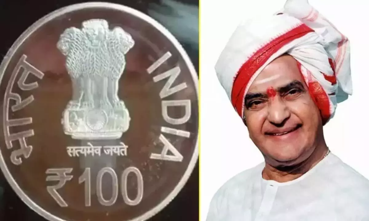 Centre decides to soon release  Rs. 100 coin with former AP CM NTRs photo