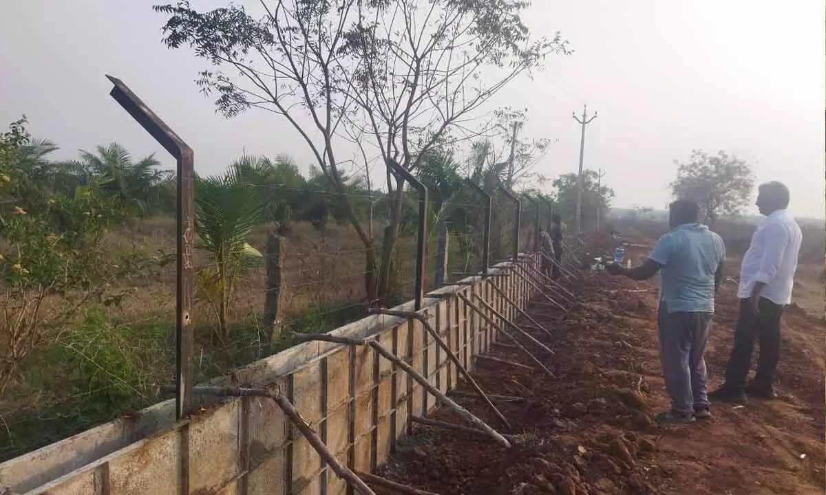 Construction works for new palm oil crushing unit started in Kallurigudem in Vemsoor mandal in Khammam.