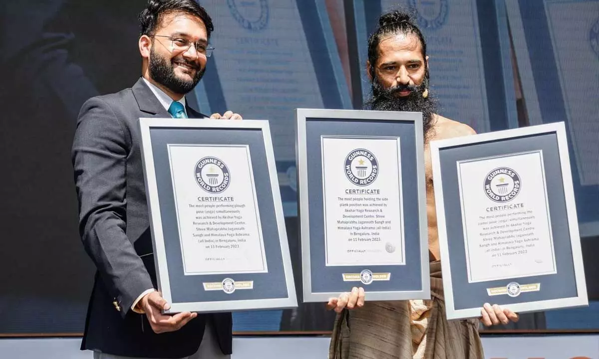 3 new Guinness World Records set by Akshar Yoga Institutions