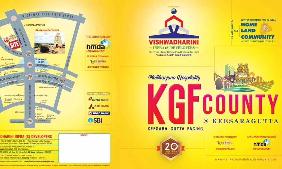 KGF County offers luxury villa plots at Keesaragutta