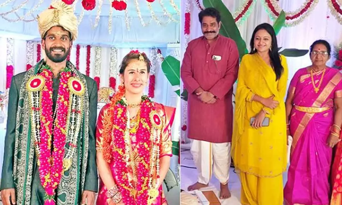 AP origin man marries French girl with Telugu tradition in East Godavari
