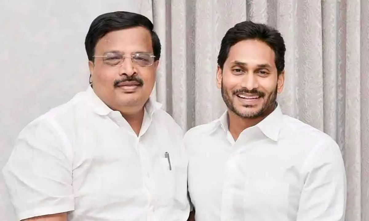 MLC Suresh Babu with Chief Minister Y S Jagan Mohan Reddy