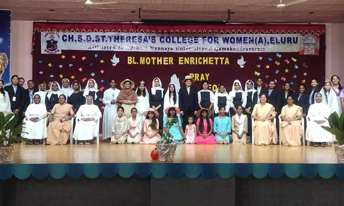 Mother Enrichetta Feast at CH S D St Theresas (A) College for Women in Eluru on Tuesday