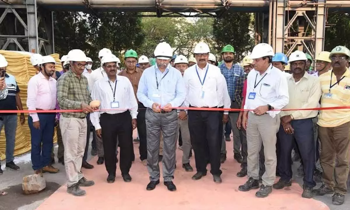 RINL personnel commissioning repaired LD gas holders in Visakhapatnam