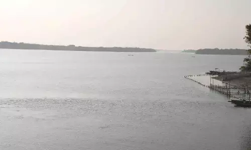 Water storage in Prakasam Barrage