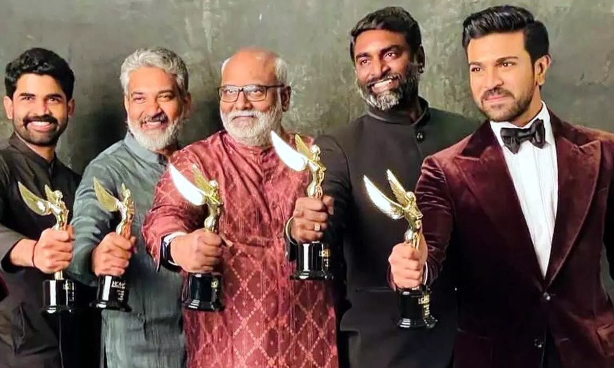 Ram Charan Tej as an international film superstar HCA Award Won