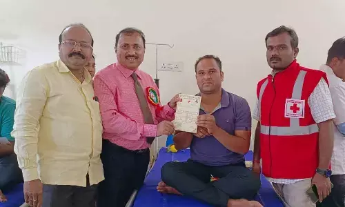 Mega blood donation camp at AIMS Hospital