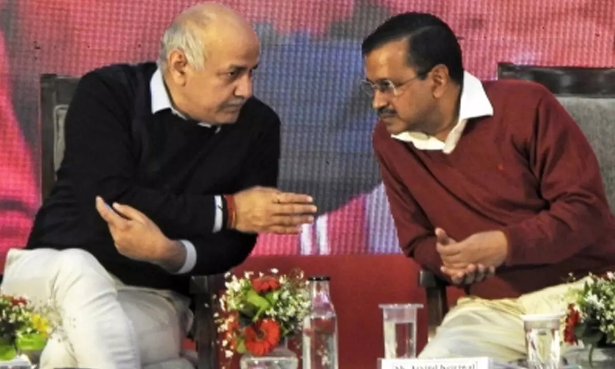 Deputy Chief Minister Manish Sisodia and Delhi Chief Minister Arvind Kejriwal