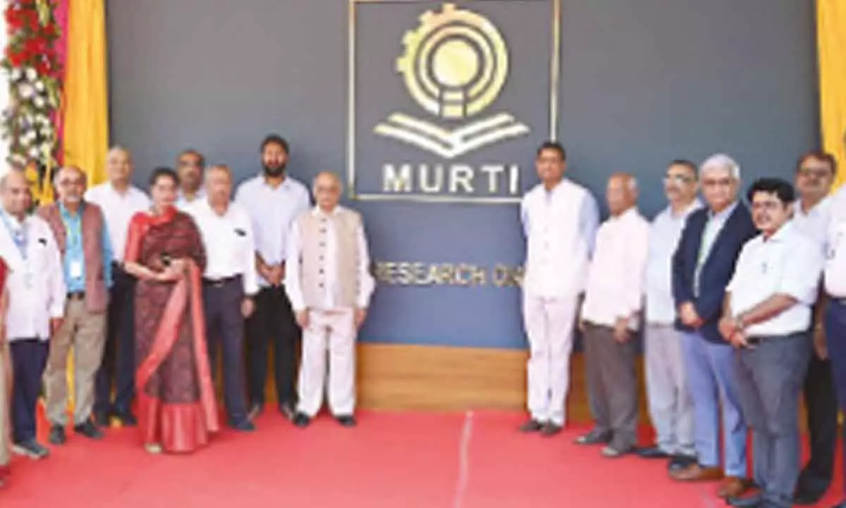 Former Principal Scientific Advisor to the Government of India R Chidambaram inaugurating MURTI labs at GITAM campus on Tuesday along with the institution’s president M Sribharath, among others.
